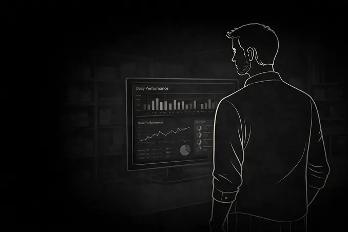 Manager reviewing analytics dashboard